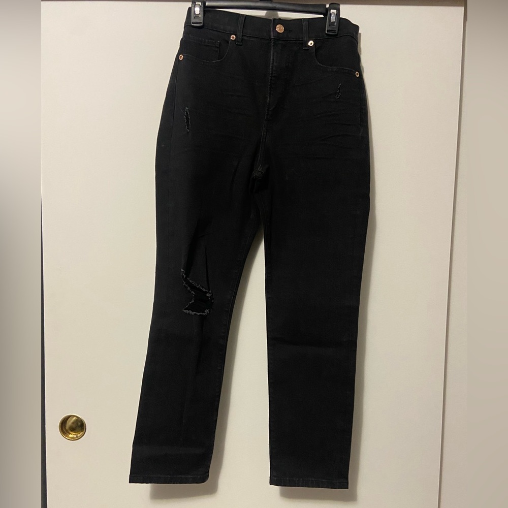 Express Black Ripped Slim High Rise Jeans